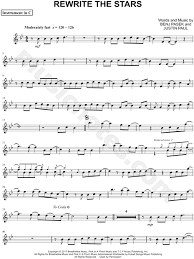 Rewrite The Stars C Instrument From The Greatest Showman Sheet Music Flute Violin Oboe Or Rec Clarinet Sheet Music Easy Piano Sheet Music Music Chords