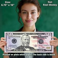 Large Size Dollar Bill