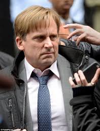 Steve Carell sports newly blond locks as he yells into his phone while  fighting for a cab