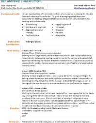 clerical officer cv example learnist.org