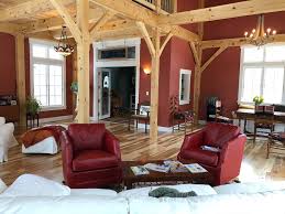 The post and beam design allows for vaulted ceilings and beautiful architectural. Timber Frame Homes Brooks Post Beam