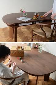 楽天市場 収納付 変形ダイニングテーブル shuno シュノ w180 ウォールナット 北欧 変形 丸テーブル 日本製 国産 生成りな暮らしのご提案 キナル インテリア 家具 丸いダイニングテーブル ダイニングテーブル