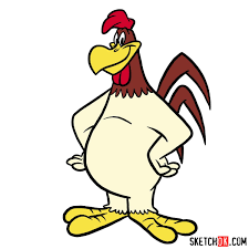 How To Draw Foghorn Leghorn Step By Step Drawing Tutorials Drawings Cartoon Drawings Animal Drawings