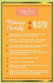 Wedding Planning 101 The Ultimate Indian Mehndi Checklist For Every Bride Witty Vows In 2020 Indian Wedding Planning Checklist Wedding Planner Checklist Wedding Budget Planner