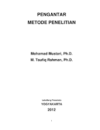 Pdf bab 4 kaedah kajian dr mokmin basri academia edu. Pdf Pengantar Metode Penelitian