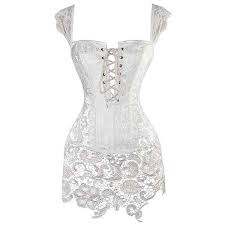 Black And White Corset Dress Daisy Corsets White Lace Faux Leather Corset Dress 50 Liked On Polyvore Featuring Dresses An Plus Size Corset Dress White Cocktail Dress White Lace Corset