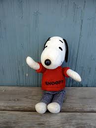 Snoopy Plush Doll In Red Shirt And Jeans Vintage Peanuts By Snoopy Plush Plush Dolls Red Shirt
