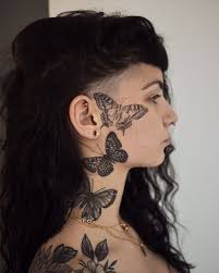 Butterfly Tattoos By Jerome Sztuka Wojny From Barcelona Spain In 2020 Neck Tattoos Women Face Tattoos For Women Face Tattoos