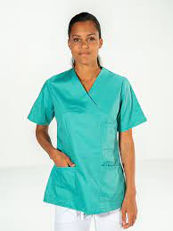 Casaque Chirurgienne Manches Courtes Vert Aqua Julia Pas Chere Tenue Professionnelle Chirurgien Aqua