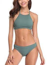 Charmleaks Women S Halter Bikini Swimwear High Neck Two Piece Bikini Swimsuits Bathingsuits Bathing High Neck Swimsuits Halter Neck Bikinis High Neck Bikinis