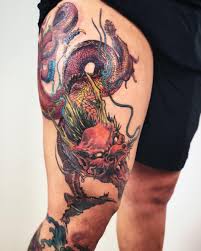 Sanatci Tattoo Artist Erkan Zarif Istanbul Dovme Tattoo Dragon Color Leg Traditional Oldschool Tattoos Tattoo Artists Tattoo Studio