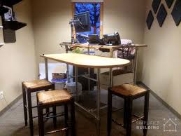 Standing Desk With Small Conference Table Keeklamp Diy Standingdesk Pipedesk Pipefurniture Diy Standing Desk Diy Standing Desk Plans Craft Table Diy