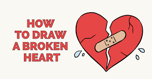 How to draw heart hair. How To Draw A Broken Heart Really Easy Drawing Tutorial