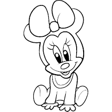 Baby Minnie And Teddy Coloring Page Disney Coloring Pages On Baby Disney Characters Minnie Mouse Drawing Drawing Cartoon Characters