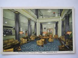 Muskegon Michigan Occidental Hotel Lobby Interior Unused Pc Muskegon Michigan Occidental Hotel Muskegon