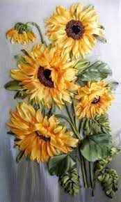 Ribbon Embroidery Inspiration Sunflowers Silk Ribbon Embroidery Patterns Ribbon Embroidery Kit Ribbon Flowers