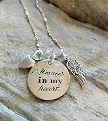 Memorial Necklace Always In My Heart Necklace Memorial Etsy Remembrance Jewelry Memorial Jewelry Memorial Necklace
