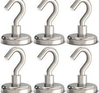 Magnetic Hooks Heavy Duty, 110 lbs Strong Magnet Hooks for Hanging, Magnet  with Hook for Cruise, Refrigerator, Pack of 6