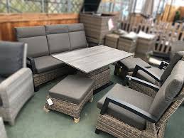 Some of the most reviewed products in metal outdoor couches are the hampton bay cambridge gray wicker outdoor patio sofa with cushionguard midnight navy blue cushions with 326 reviews and the hampton bay becker dark mocha steel outdoor patio sofa with cushionguard midnight navy blue cushions with 18 reviews. Metal Armed Reclining Rattan Sofa Set In Cappuccino Rattan Adjustable Table