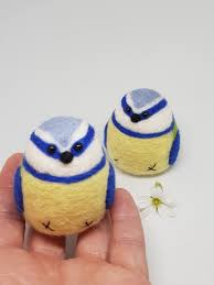 Needlefelted Little Blue Tit Chubby Bird Keepsake - Etsy UK