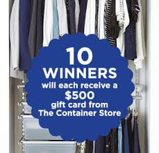 Create your gift registry at the container store. Win A 500 Container Store Gift Card Granny S Giveaways