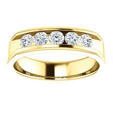 10kt Yellow Gold 3 5mm 5 Center Round Diamonds Mens Ring St122785 208 P Price 889 99 Rings Mens Wedding Bands Mens Rings Wedding Diamond Rings For Men