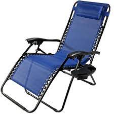 4 out of 5 stars with 14 reviews. Sunnydaze Decor Oversized Navy Blue Zero Gravity Sling Patio Lounge Chair With Cupholder Dl 762 The Home Depot