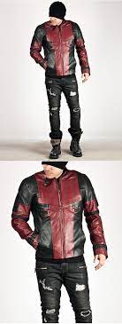 Outerwear Black And Red Contrast Futuristic Slim Leather Jacket 64 For Only 209 00 Black And Red Black Color Combination Jackets