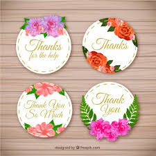 3 what do you say when you get a job offer? Free Vector Pack Of Beautiful Thank You Stickers With Flowers