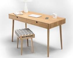 Solid Walnut Board Desk Bureau Dressing Table Office Desk Classic Mid Century Modern In 2020 Bureau Dressing Table Solid Walnut Custom Furniture