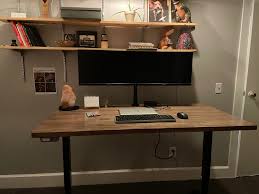 If you don't happen to have an old countertop to use, you can check with a thrift or building store and get one pretty cheap. Slight Diy Solid Wood Standing Desk Standingdesk