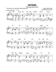 Free easy piano sheet music. Hatikva Himno Nacional De Israel Sheet Music For Piano Solo Musescore Com