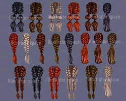 Braids Clipart Hairstyles Clipart Digital Download Hair Clip Art Braids Art Braided Hair Clipart Fashion Girl Clipart Custom Hairstyles Hair Clipart Hair Styles Hair Clips