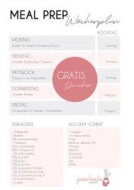 Meal Prep Wochenplan Gratis Wochenplan Vorlagen Zum Ausdrucken