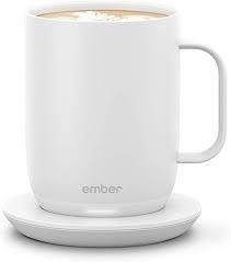 White with full color logo. Ember Temperature Control Smart Mug 2 14 Oz White 80 Min Battery Life App Controlled Heated Coffee Mug New Improved Design Amazon De Kuche Haushalt