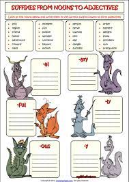 Suffixes From Nouns To Adjectives Esl Exercise Worksheet Prefixes Nouns And Adjectives Prefixes And Suffixes