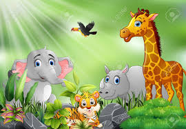 Nature Scene With Wild Animals Cartoon Royalty Free Cliparts Vectors And Stock Illustration Image 110489610