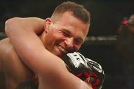 Nate Jennerman (blue glove tape) vs. Doug Deback