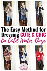 How To Dress Warm Cute In Winter Essentials List Layering Tips Outfit Ideas Easy Fashion For Moms Warm Dresses Cold Weather Dresses Cute Winter Sweaters
