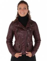 Blouson perfecto® «full black» lcw8613. Blouson Femme Oakwood Camera En Cuir Bordeaux Pallas Cuir