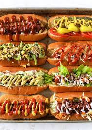 have the most fun this weekend with a hot dog bar plus 7 of my favorite fancy hot dogs recipe hot dog recipes gourmet hot dogs hot dogs