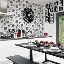 The kitchen is one of the best places to take a design risk. Striking Kitchen Diner Ideal Home Dining Room Wallpaper Kitchen Wallpaper Ideas Uk Kitchen Wallpaper