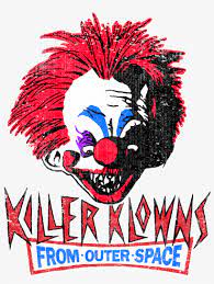 The terenzi brothers have gigantic lipstick kisses covering their faces in the next scene after they encounter the female klowns. Killer Klowns From Outer Space Rough Clown Women S Killer Klowns From Outer Space Slim Fit V Neck Shirt Png Image Transparent Png Free Download On Seekpng