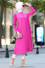 Hijabi Long Plain Tunic Shirt 5043