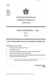 Percubaan Upsr Melaka Bahasa Inggeris Upsr 2011 Skema