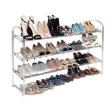 .expandable closet organizer str05813 dimensions: Seville Classics 3 Tier Expandable 24 Pair Shoe Rack Non Slip Metal Freestanding Closet Entryway Bedroom Footwear Organizer Chrome Poles Buy Online In Gambia At Gambia Desertcart Com Productid 10369606