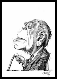 Captures sentimental memories, interests, & quirks. Caricatura De Jorge Luis Borges Tinta China Caricature Character Art Art