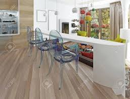 Wohnzimmer bar mit theke und barhocken farbe erle. Moderne Weisse Bar Mit Drei Transparenten Stuhlen Die Theke In Der Kuche Esszimmer Mit Blick Auf Das Wohnzimmer 3d Ubertragen Lizenzfreie Fotos Bilder Und Stock Fotografie Image 60565062