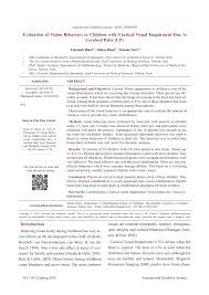 Choose a font that is clean, simple, and. Pdf Evaluation Of Vision Behaviors In Children With Cortical Visual Impairment Due To Cerebral Palsy Cp