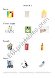 Eligibility and cost information are listed with each service. Reuse Reduce Waste Recycle Repair Esl Worksheet By Shannonfax